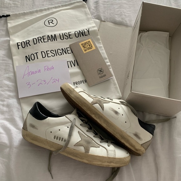 Size 40 Golden Goose Superstars Black/Ice/White - Picture 3 of 8